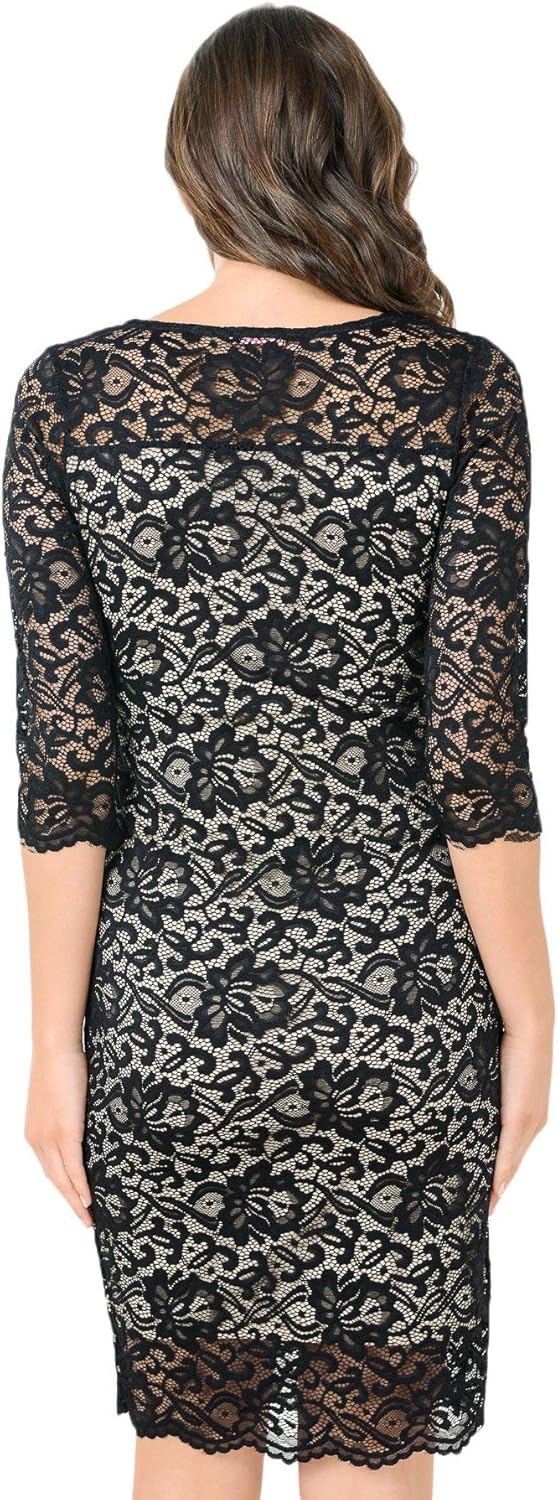 HELLO MIZ Women's Maternity Floral Lace Knee Length Bodycon Dress at  Women’s Clothing store