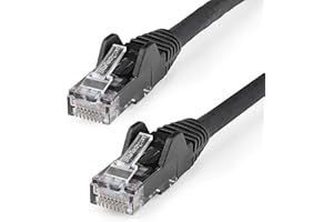 StarTech.com 4ft CAT6 Ethernet Cable - Black CAT 6 Gigabit Ethernet Wire -650MHz 100W PoE RJ45 UTP Network/Patch Cord Snagles