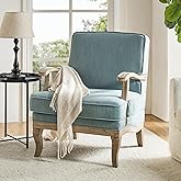 HULALA HOME Mid-Century Modern Accent Chair, Upholstered Lounge Arm Chair with Solid Wood Legs and Armrest, Removable Cushion