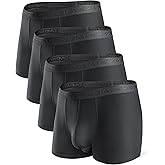 DAVID ARCHY Men's Underwear Boxer Briefs with Fly, Dual Pouch Modal Design, Support Fit, Multipack