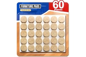 Felt Furniture Pads 60 PCS 1", Felt Pads for Hardwood Floors, Self-Stick Design Premium Floor Protectors, Prevent Floor from 