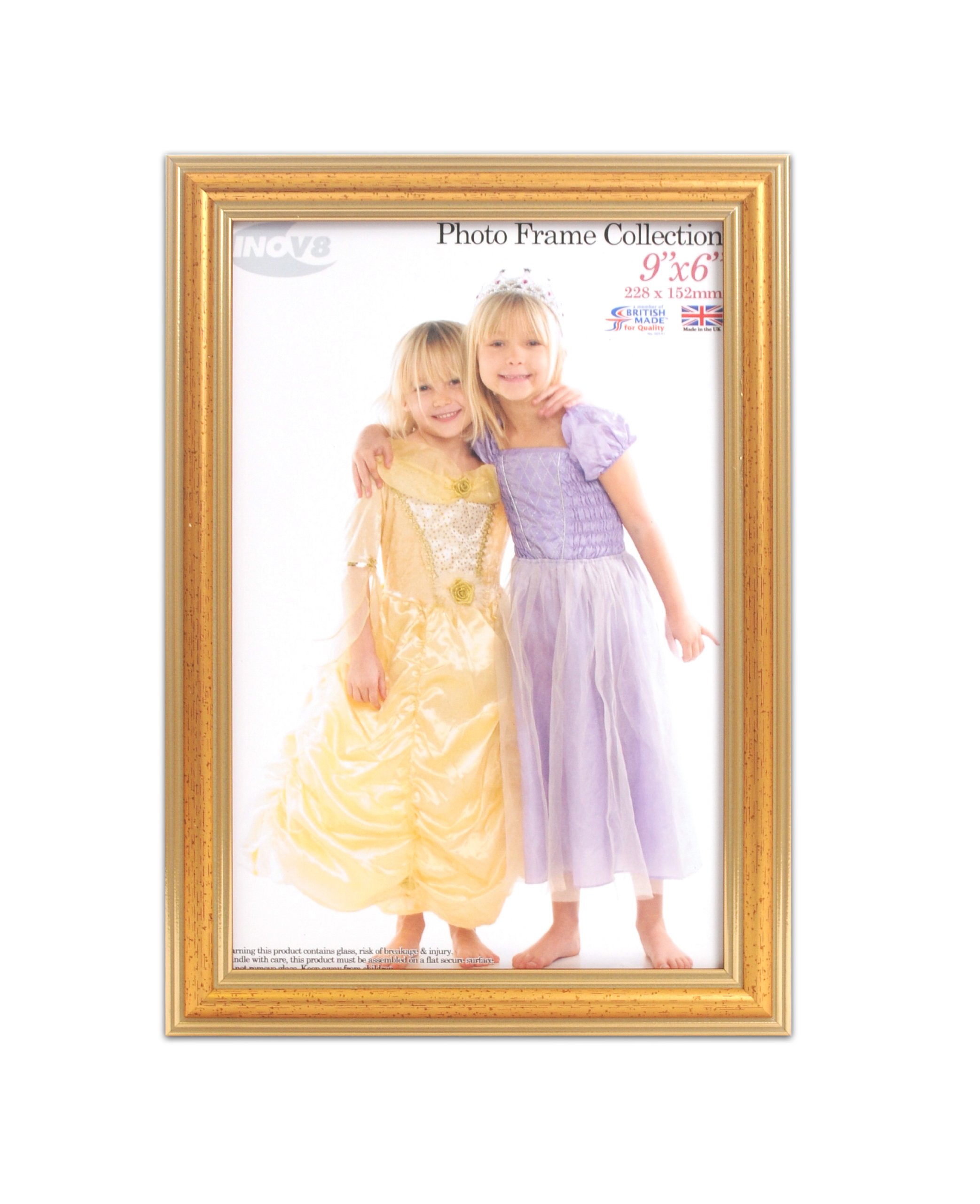 Inov8 British Made Traditional Picture/Photo Frame, 9x6-inch, Gold 600 โ image 1