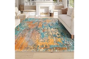Lahome Modern Abstract Living Room Rug, Washable Rugs 8x10 Area Rug for Bedroom Stain Resistant Non Slip, Large Colorful Soft Indoor Accent Carpet for Dining Room Table Home Decor