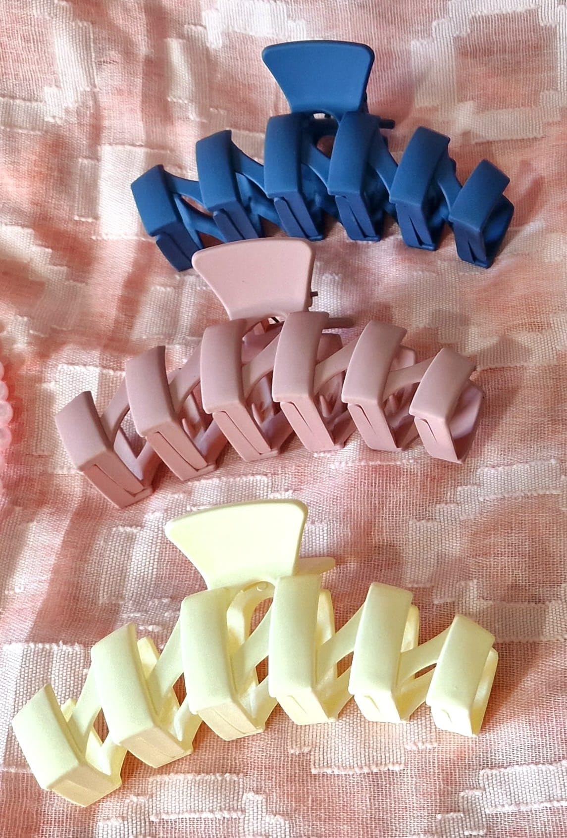 Hair claws for Fine Hair Thick Hair Large Size Matt Clamps Claws For Women Girls For Strong Hold Thick Hair Accessories Set of 3 (Matt B)