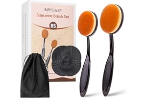 BABYSHEEP Sunscreen Brush Applicator Set-Sunblock Brush for Kids Adults,Child-Safe for Face and Body, Sun Lotion/Cream Applicator with Storage Bag & Cleaning Mat,Travel Size (2 pack-Black)