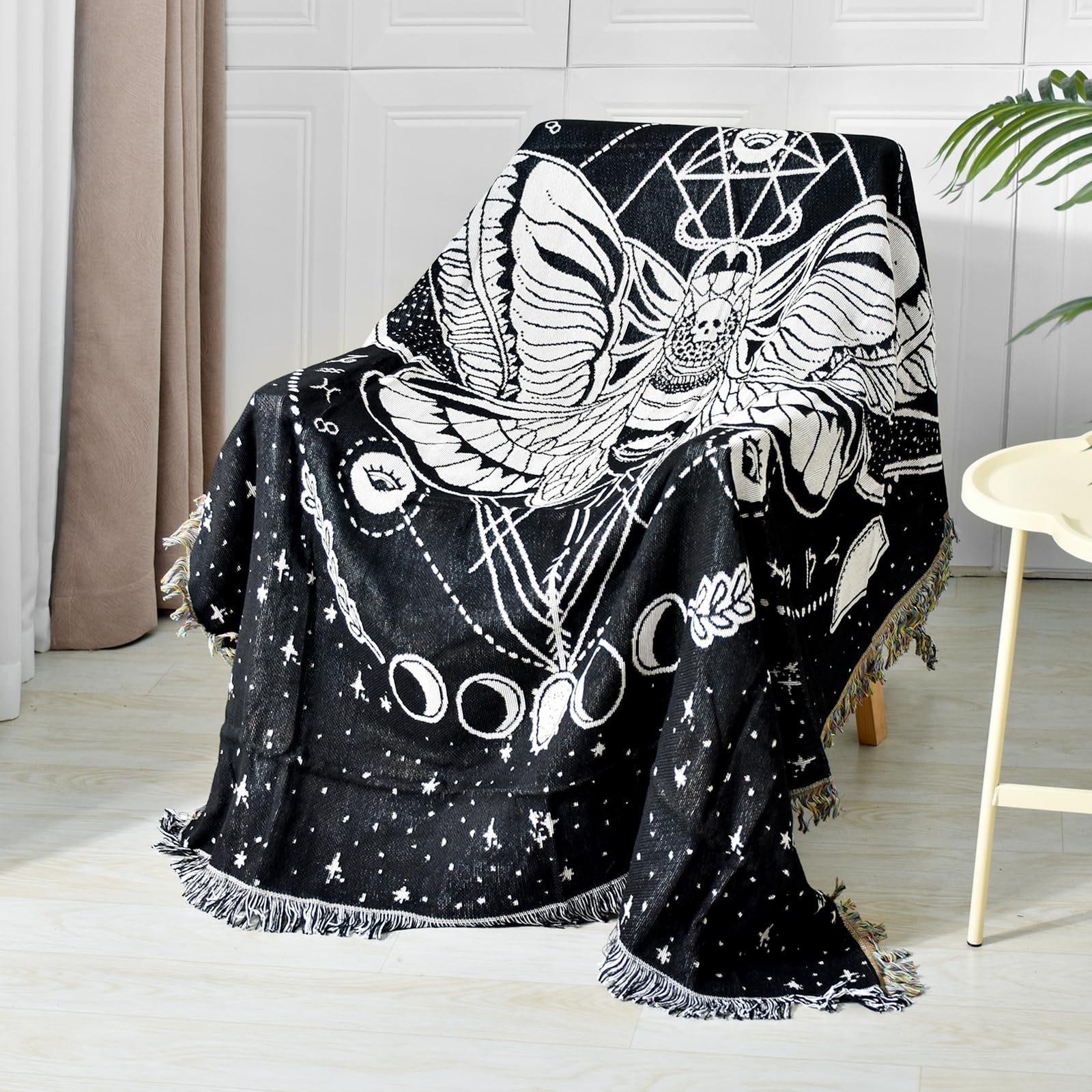 Shesyuki Boho Throw Blanket Reversible Cotton