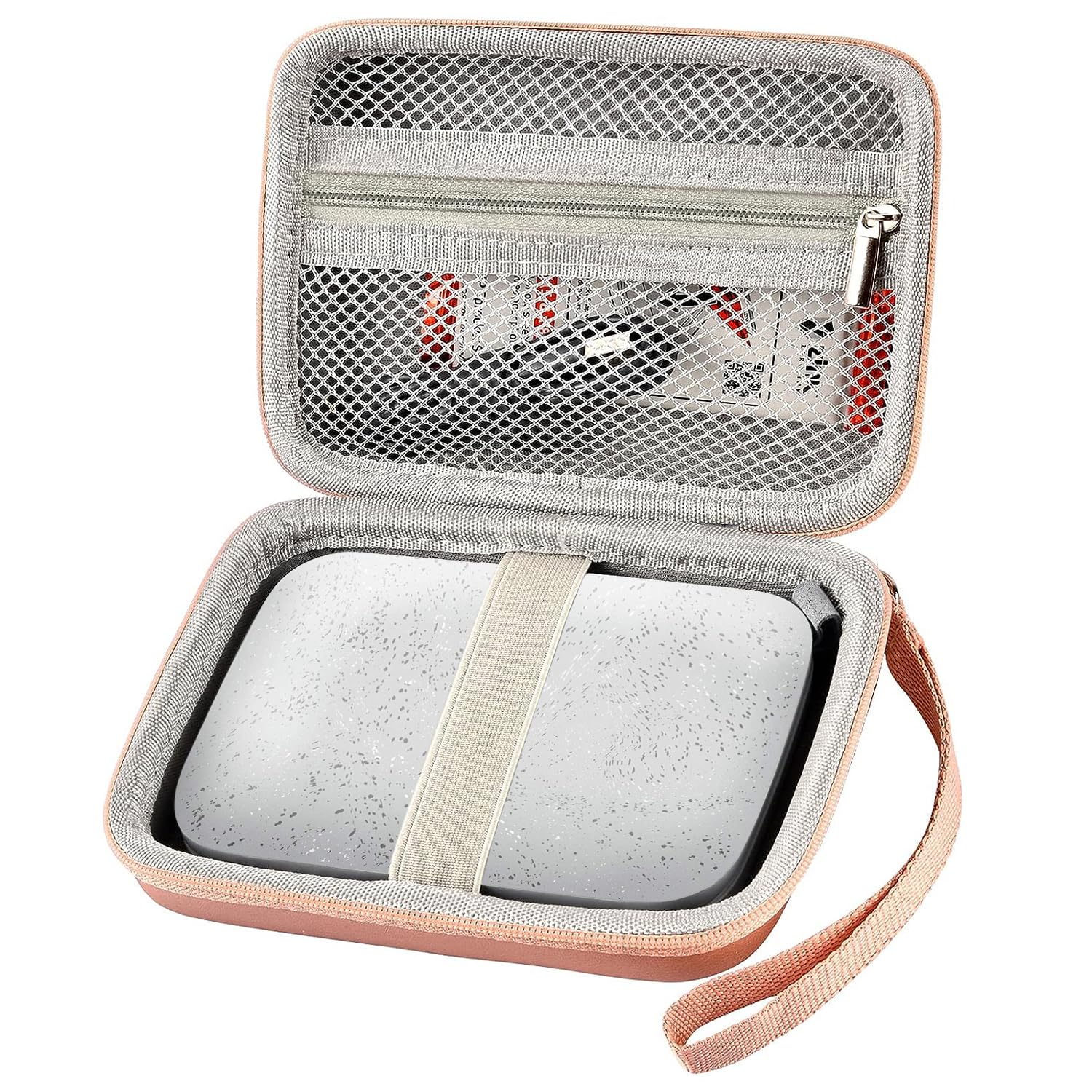 Photo 1 of Case Compatible with HP Sprocket Portable 2x3/ Select 2.3x3.4/ 2nd Edition Printer, Travel Carrying Organizer Holder Fits for Zink Photo Paper, USB Cable and More Accessories (Box Only) - Rose Gold