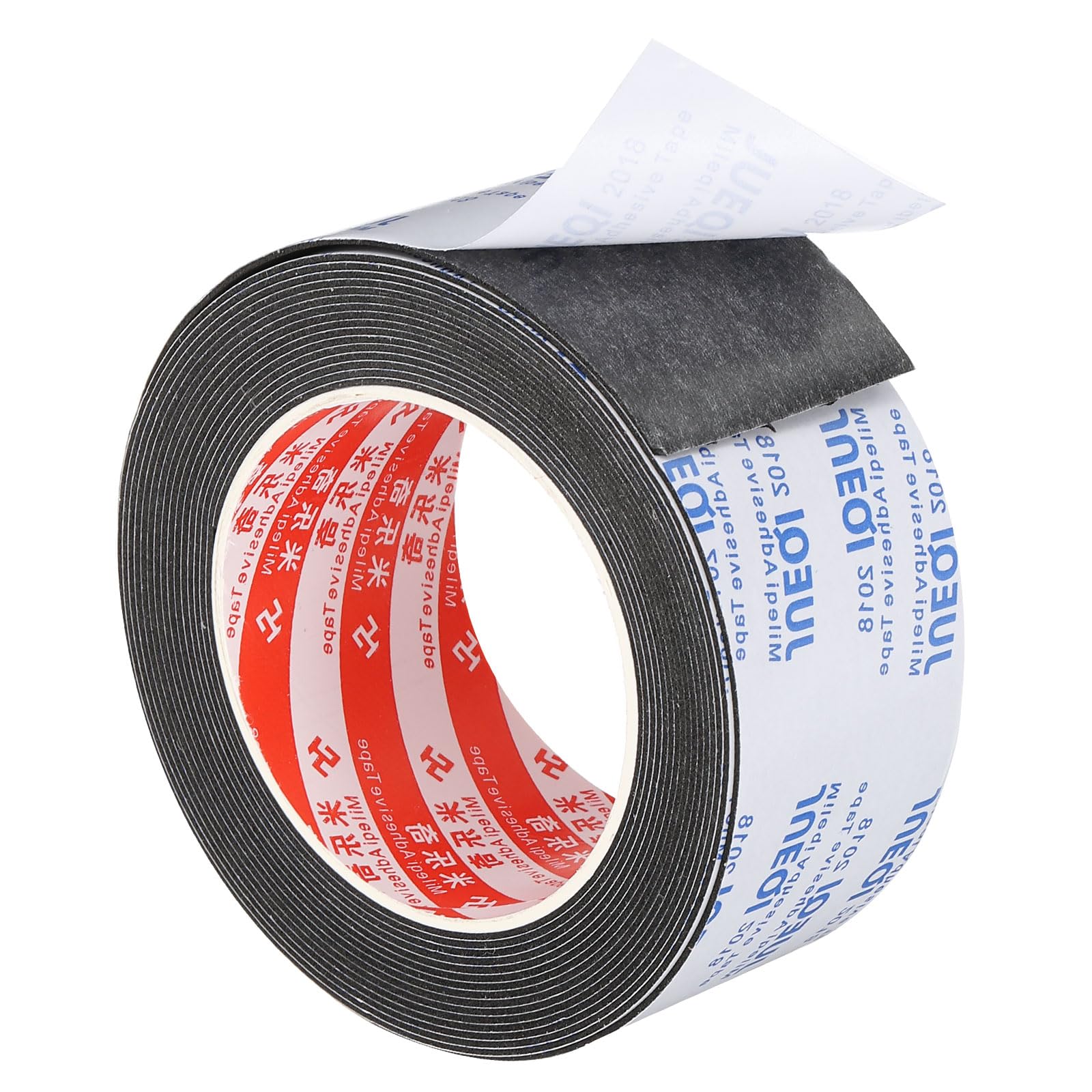 PATIKIL 5m/16.4ft Sealing Foam Tape, 50mm Wide 1mm Thick Single Sided Weather Stripping Door Furniture Seal Strip for Window Pipes Insulation, Black