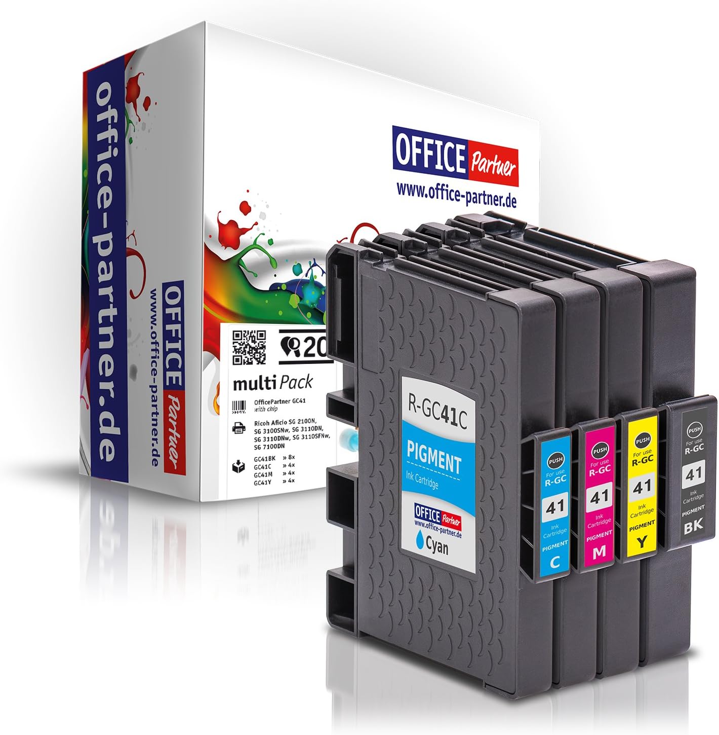 Multipack 20x compatible printer cartridges with chip for Ricoh GC 41, for example, Lanier SG 3100 Series / 3110 DN / 3110 DNW / 7100 dn / Gestetner SG 3100 Series / 3110 DN / 3110 DNW / Gestetner SG-K 3100 dn / NRG Aficio SG 3100 Series / SG 3110 DN / SG 3110 DNW / NRG SG 3100 Series / 3110 DN / 3110 DNW / NRG SG K-3100 dn / Ricoh Aficio 3100 Series SG / SG 3100 SNW / SG 3110 dn / SG 3110 dnw / SG 3110 n / SG 3110 SFNw / SG 3120 B SF / SG 3120 B SFN / SG 3120 B SFNw / SG 7100 dn / SG K 3100 dn