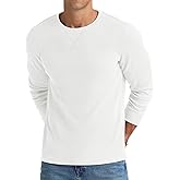 NITAGUT Mens Waffle Crewneck Shirts Slim Fit Long Sleeve Casual T-Shirt