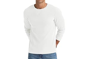 NITAGUT Mens Waffle Crewneck Shirts Slim Fit Long Sleeve Casual T-Shirt