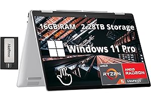 HP Envy x360 2-in-1 14" WUXGA Touchscreen Laptop, AMD Ryzen 5 8640HS, 16GB LPDDR5, 2.28TB Storage(2TB SSD+288GB Docking Stati
