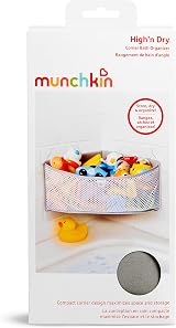 Munchkin High'n Dry Corner Bath Toy Organiser - Grey Storage Unit view 4