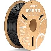 ELEGOO Rapid PETG Filament 1.75mm Black 1KG, High Speed 600mm/s 3D Printer Filament Dimensional Accuracy +/- 0.02 mm, 1kg Cardboard Spool(2.2lbs) Fits for Most FDM 3D Printers