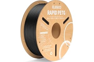 ELEGOO Rapid PETG Filament 1.75mm Black 1KG, High Speed 600mm/s 3D Printer Filament Dimensional Accuracy +/- 0.02 mm, 1kg Cardboard Spool(2.2lbs) Fits for Most FDM 3D Printers