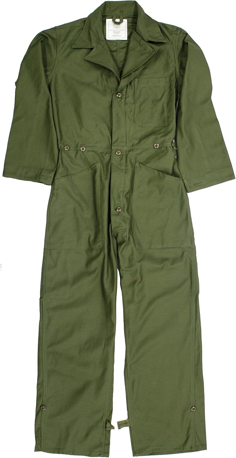 US Military Cotton Sateen OD Olive Coveralls Flying Boiler Suit