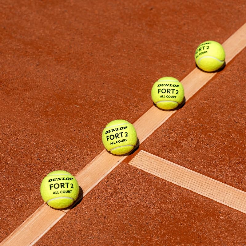 Dunlop Tennisbälle Fort All Court TS, 8 Bälle (2 x 4), Gelb