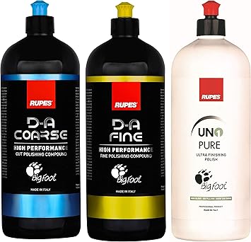 Amazon Com Rupes Kit Combinado De Sistema Da 3 Botellas De 1 Litro Pulido Y Compuesto Calcomania Limpia Para Garaje Incluida Automotive