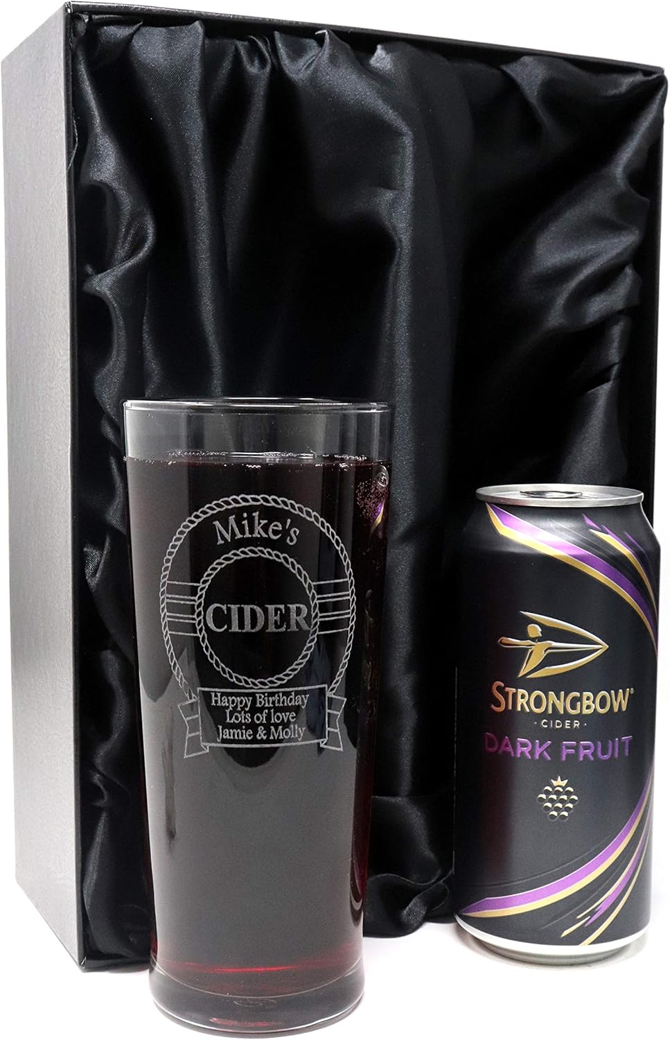 Engraved/Personalised *Cider Design* New Pint Glass & Can of Cider Set