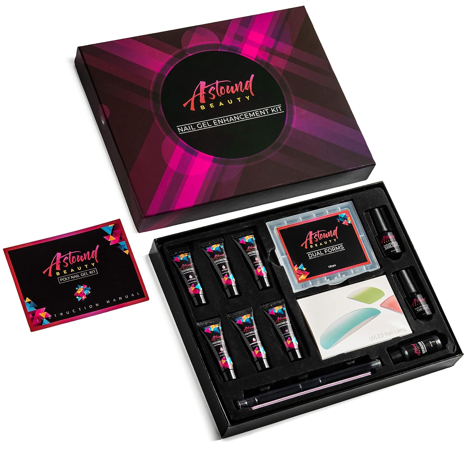 Polygel Nail Kit Led Lamp 2 Color Change Gel Manicure Set ...