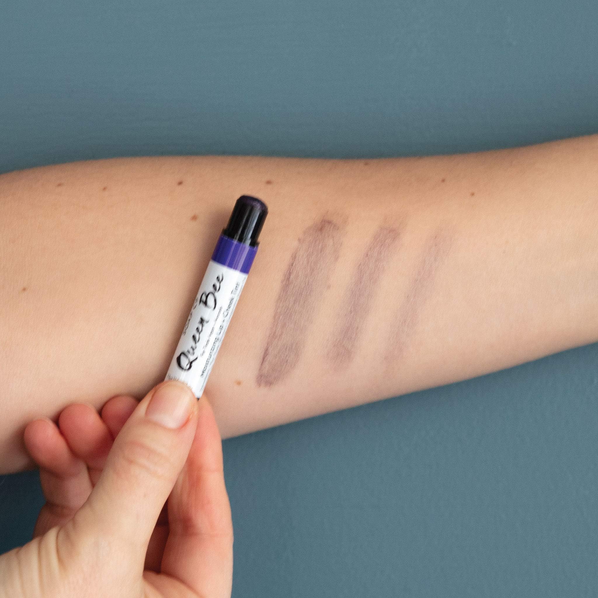 Handmade Lip Tint and Stain made with Fair Trade Argan Oil and Organic Plant Oils in Wisconsin Red, Burgundy, Purple, Brown Women-Made (QUEEN BEE PURPLE)