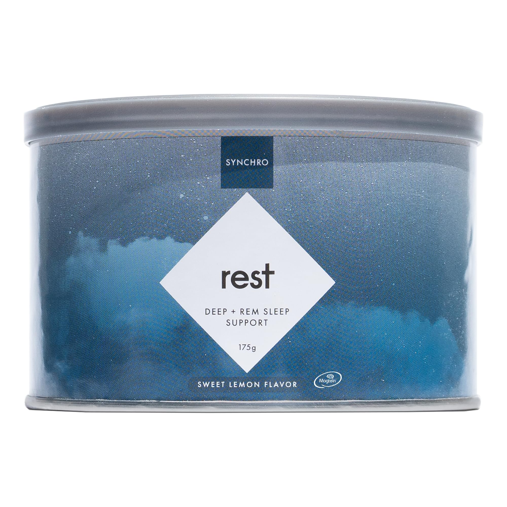 Synchro - Rest Sleep Supplements, Relaxing Sleep Aids for Adults, Powdered Magnesium Supplement for Deep Sleep Support, Nighttime Drink Sleep Supplement, Sweet Lemon Flavor, 210 Grams