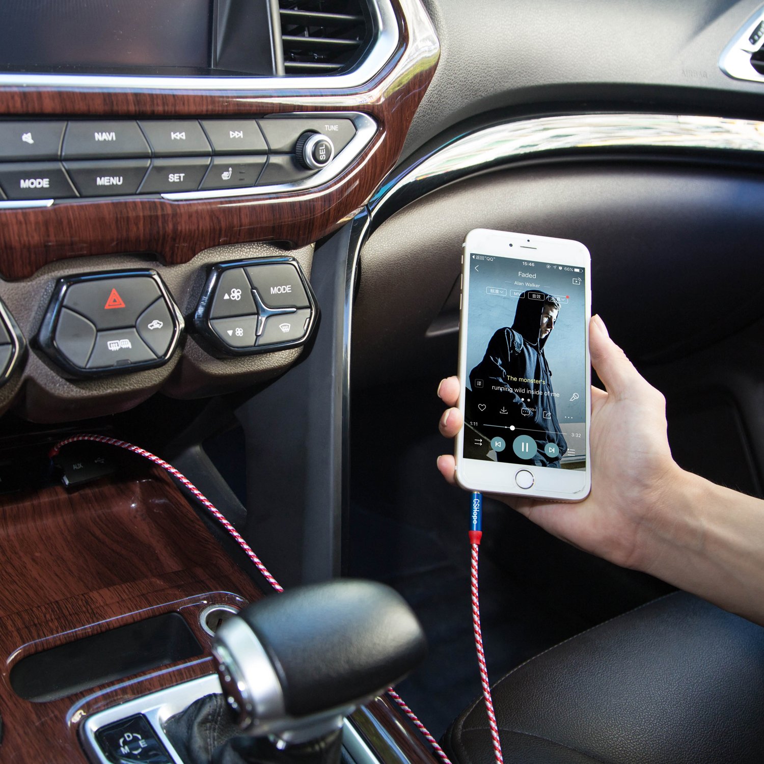 Stereo Cable CSHope 2Pack 3.5mm to 3.5mm Male Jack Nylon Braided Aux Audio Cable with US Flag Color Design (10ft + 3.3ft)