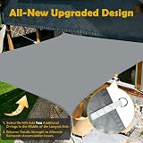 Mokani Sun Shade Sail 3x3m Rectangle UV 95% Waterproof with Rope Grey view 2