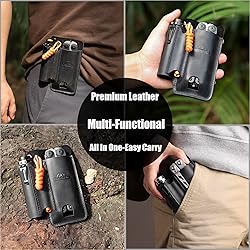 Topstache Leather Multitool Sheath with Belt Clip