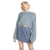Volcom Women's Yassified Cropped Crew Neck Furry Knit Sweater