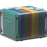 samstar Hanging File Organizer, Mesh File Folder Organizer File Crate File Cabinet Inserts Storage Box, Letter Size