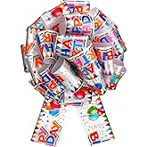 Retrowavy 2 Pcs 16 Inch Large Birthday Pull Bow for Present Gift Wrapping Giant Gift Bow for Car Colorful Car Ribbon for Birthday Party Holiday Presents