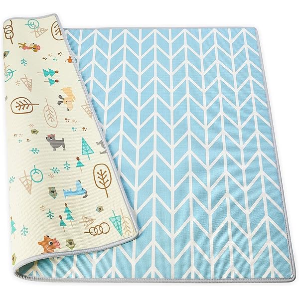 blue baby play mat