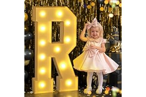 YBQZ Marquee Light Up Letters, 4FT Marquee Letters Large Light Up Letters for Baby Shower Birthday Wedding Party Decor, Marry Me Light Up Letters Big Mosaic Letters for Party Decorations,Foam Letter R