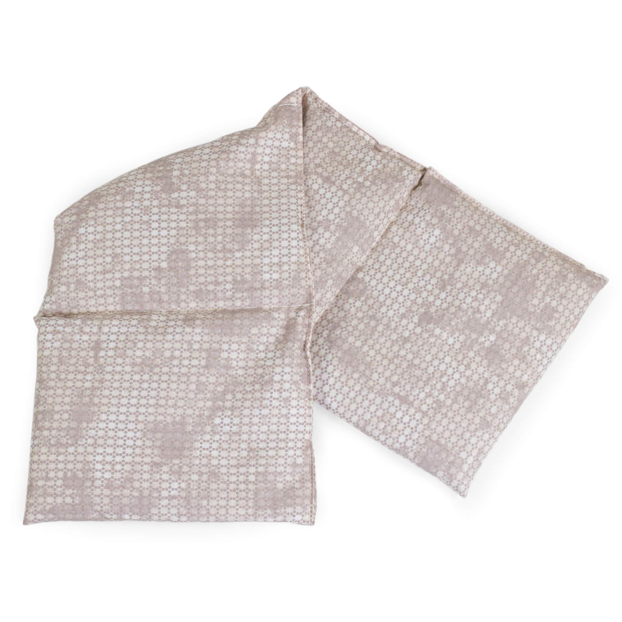 Natural Hot and Cold Therapy - Heating Pad, microwavable (Currant Seed, Shabby-Chic Gray-Beige, 4 Pockets Style 23.6 x 7.8 in)