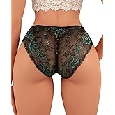 Banamic Womens Underwear Cheeky Hipster Bikini Panties Lace Thongs Underwear Briefs