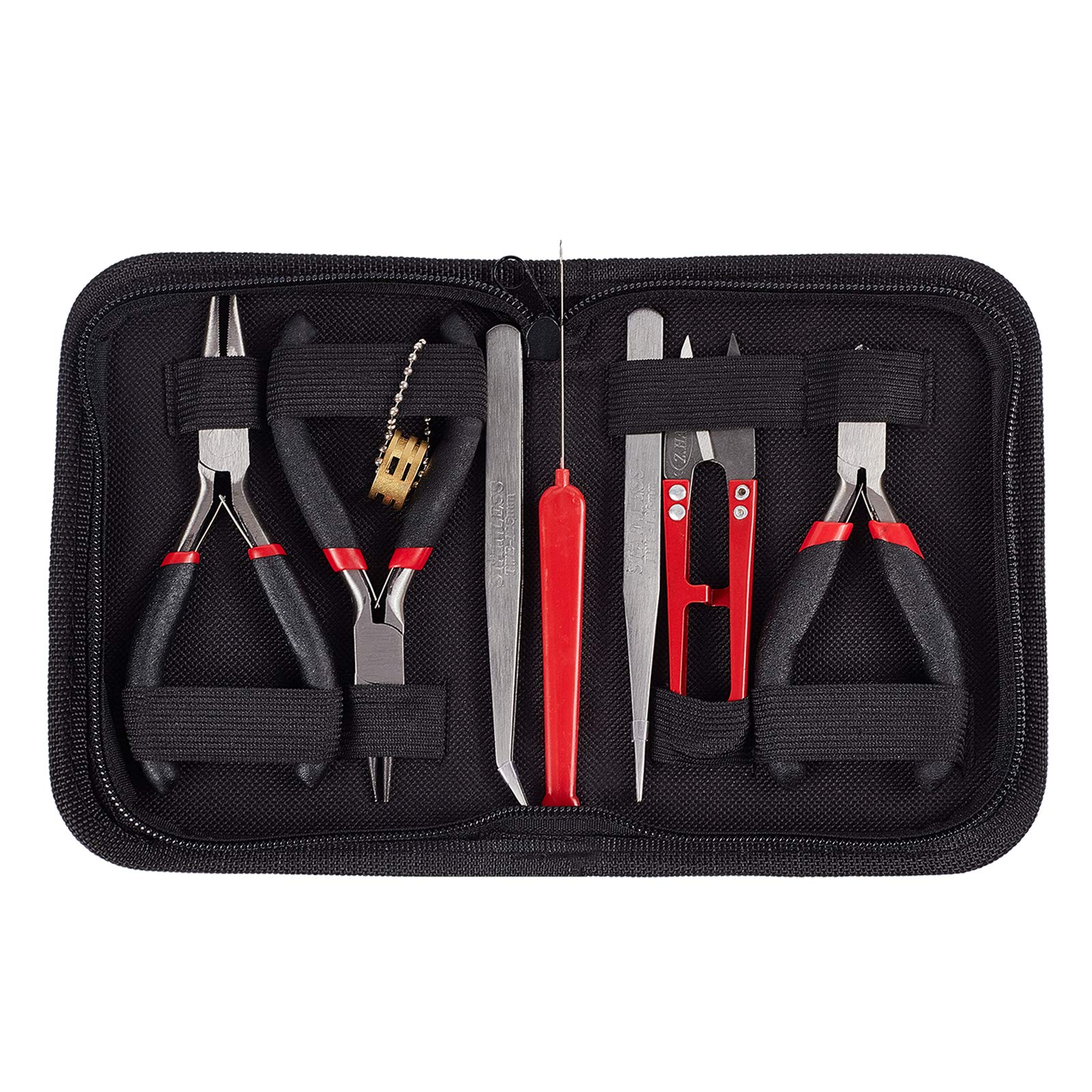 PH PandaHall 8pcs/Set Jewellery Making Tool Kit Beading Tool Kit Jewellery Pliers Jewellery Repair Tools Case with Scissors for Jewellery Making Supplies Earring Necklace DIY Craft