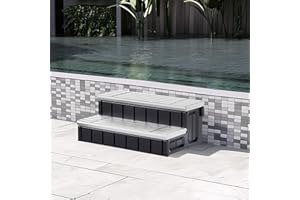 KUAFU Universal Spa Hot Tub Step with Storage Outdoor Indoor Compartment Spa 2-Step Stool Pool Ladder Handi Step Slip Resista