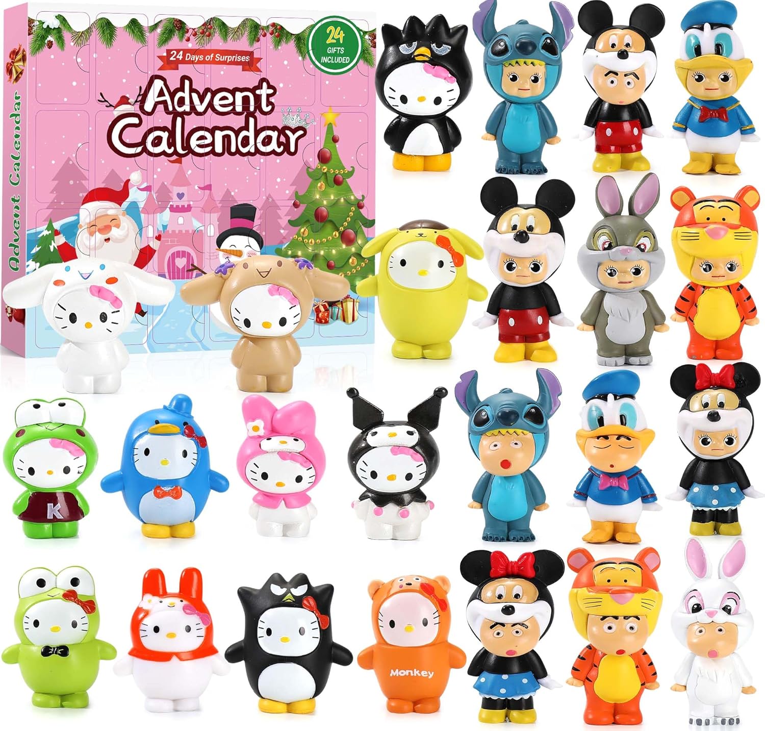 Advent Calendars - Christmas Advent Calendar 2023 for Kids Girls Boys, 24Days Anime Figurine Decor for Fans,Xmas Countdown Calendar Holiday Gift