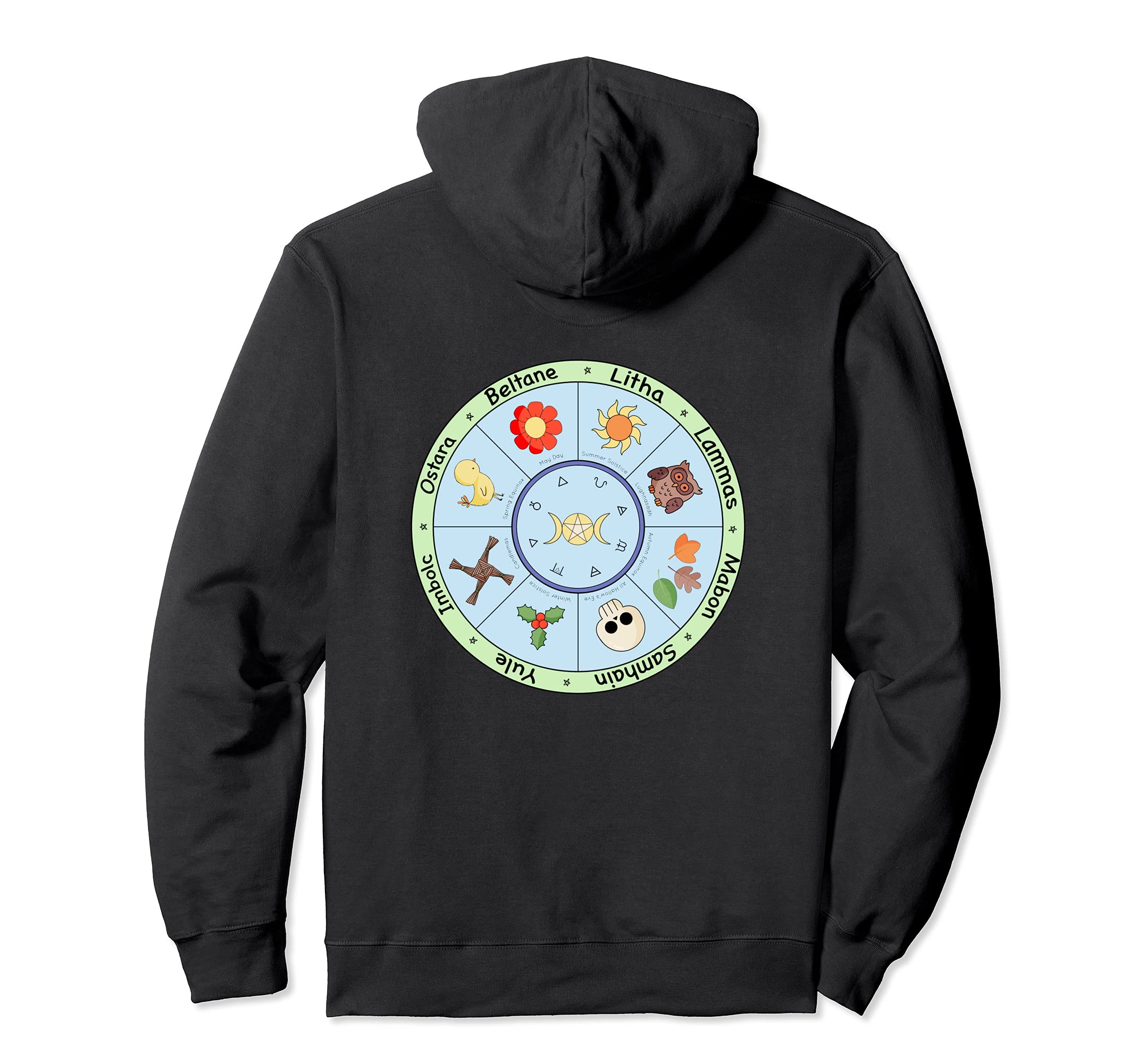 Pagan Calendar Wicca Wheel of the Year Kawaii Pullover Hoodie