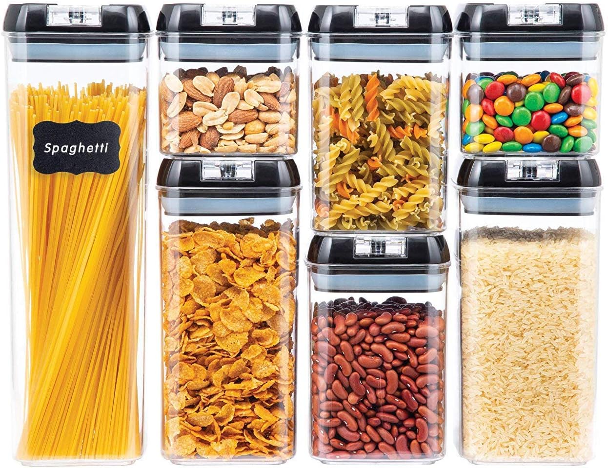 Mrt Pro Airtight Food Storage Container Set - Airtight Kitchen Storage Containers - Cereal Containers Storage Set - BPA Free - Kitchen Pantry Organization and Storage with Easy Lock Lids - 7 Pieces