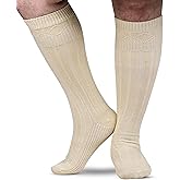 Highland Scottish Wool Blend Kilt Hose for Men Ribbed Socks for USA Shoe Sizes