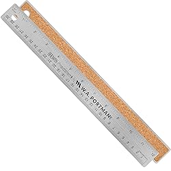 Breman Precision Metal Ruler 12 Inch Cork Back