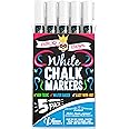 Liquid Chalk Marker Pen - White Drawing Chalk - Chalk Markers for Chalkboard Signs, Windows, Blackboard, Glass - 6mm Reversib