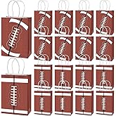 Bgtecho 24 Pack Football Party Favor Bags, Sports Gift Bags with Handles, Football Print Paper Bag, Footballs Goodie Bag for Sports Theme Birthday Party Supplies, 8.2 x 5.9 x 3 Inch