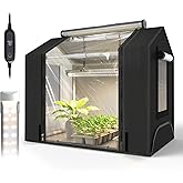 Bstrip Indoor Greenhouse with Grow Light, GM3 Mini Grow Tent with Oxford Fabric, Waterproof Base Mat&Ventilation Window for S