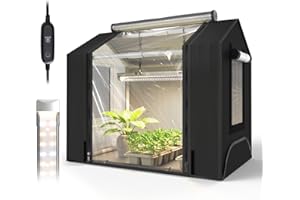 Bstrip Indoor Greenhouse with Grow Light, GM3 Mini Grow Tent with Oxford Fabric, Waterproof Base Mat&Ventilation Window for S