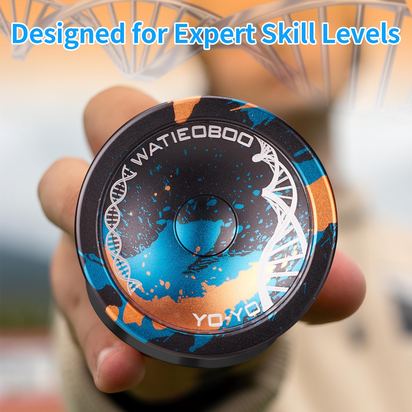 WATIEOBOO Professional Responsive Yoyo Bearing Beginner, Unresponsive Yoyo Bearing for Fingerspin Tricks - Black, Blue, Gold