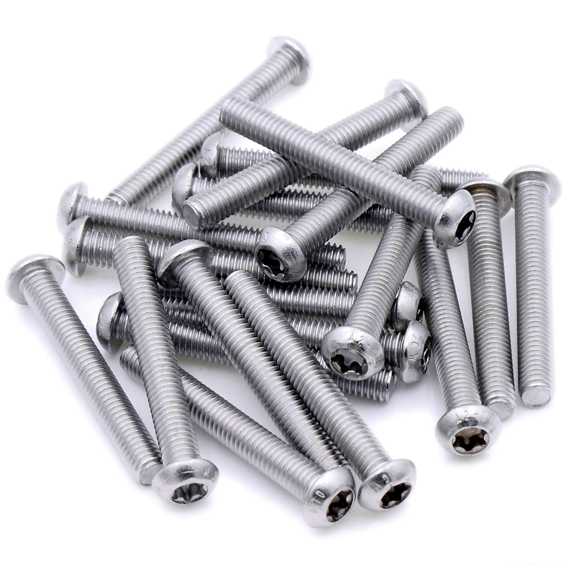 M3 (3mm x 12mm) TX Socket Button Machine Screw (Bolt) - Stainless Steel (A2) (Pack of 20)