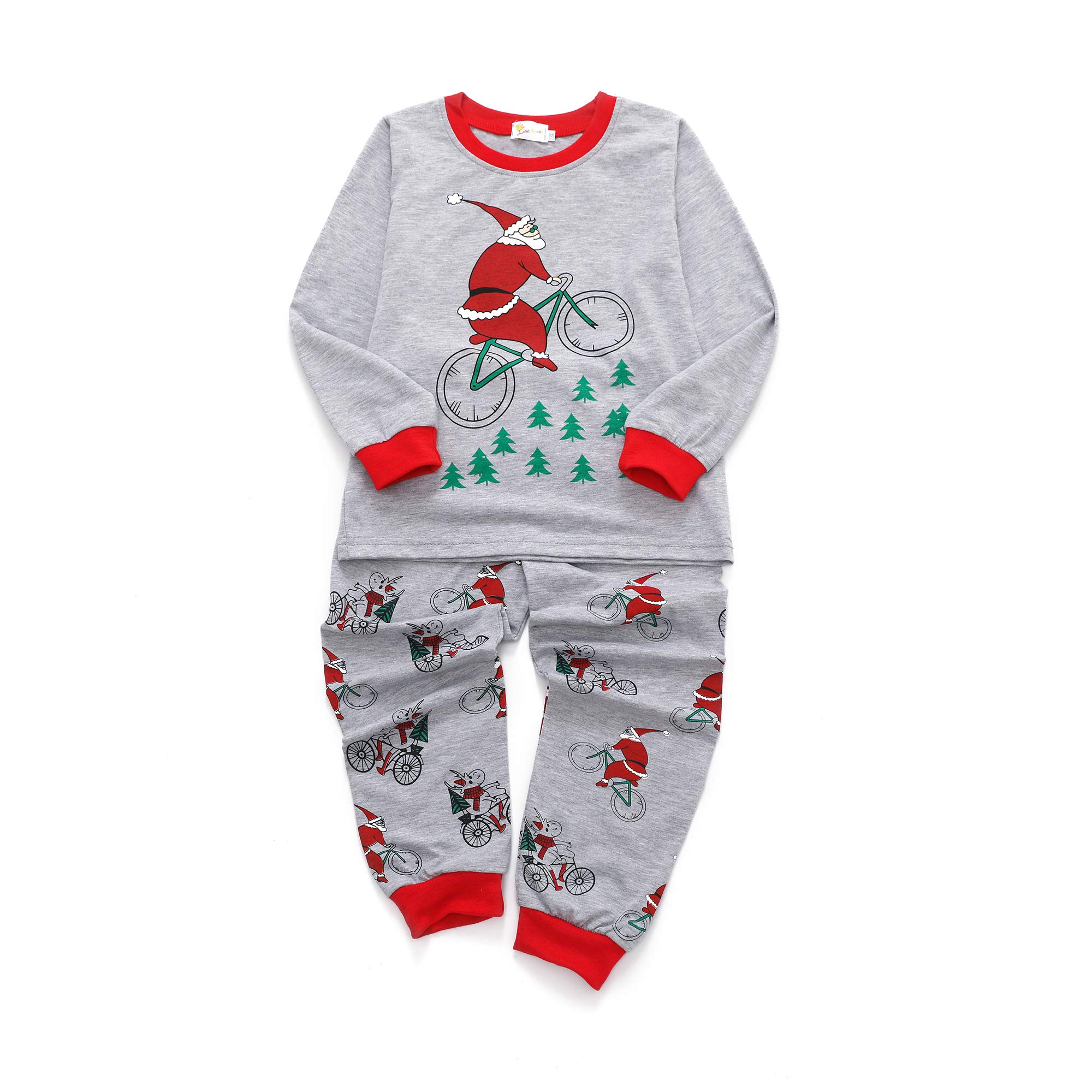 Tarkis Boys Pyjamas Set Cartoon Printed Long Sleeve Cotton PJS Sleepwear for Kids 2 to 7 Years Old (3-4 Years, 3-Santa Claus)